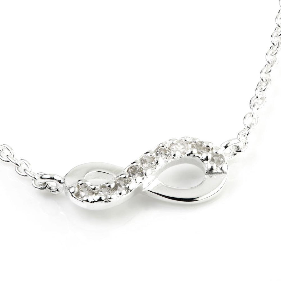 Sterling Silver Crystal Infinity Choker Necklace - ZuZu Jewellery
