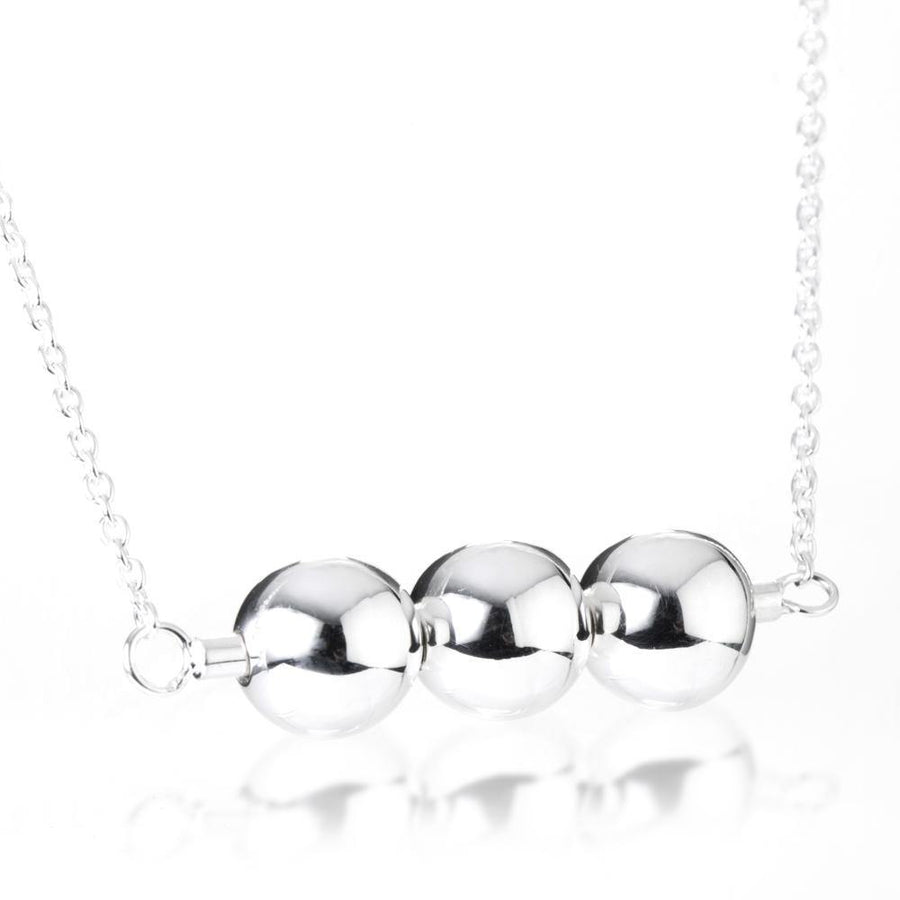Sterling Silver Triple Orb Choker Necklace - ZuZu Jewellery