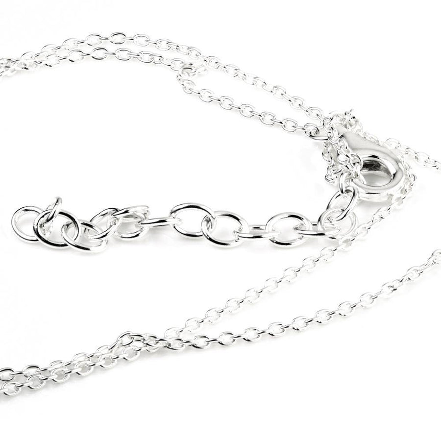 Sterling Silver Bar Double Chain Layered Necklace - ZuZu Jewellery