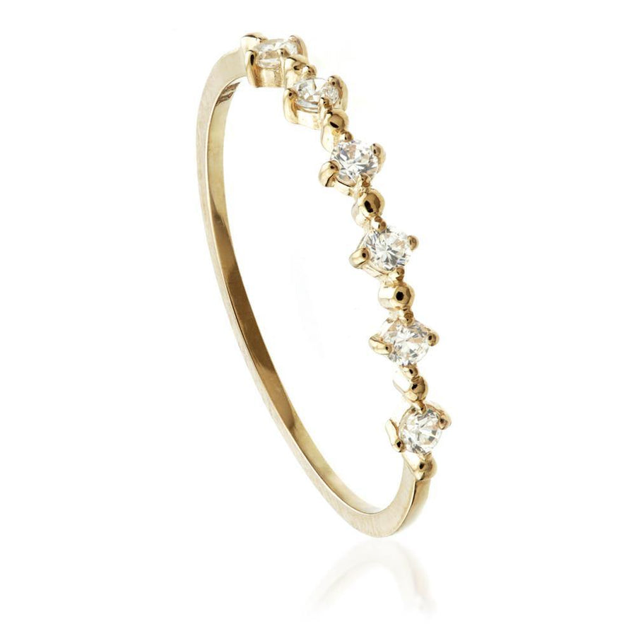 9ct Rose Gold Crystal Stacking Ring - ZuZu Jewellery