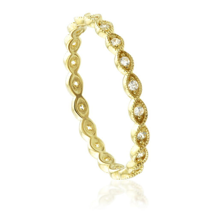 9ct Gold Crystal Twist Stacking Ring - ZuZu Jewellery