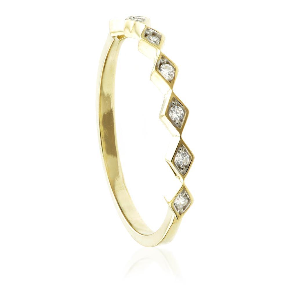 9ct Gold Crystal Zig Zag Stacking Ring | ZuZu Jewellery - Default Title ...
