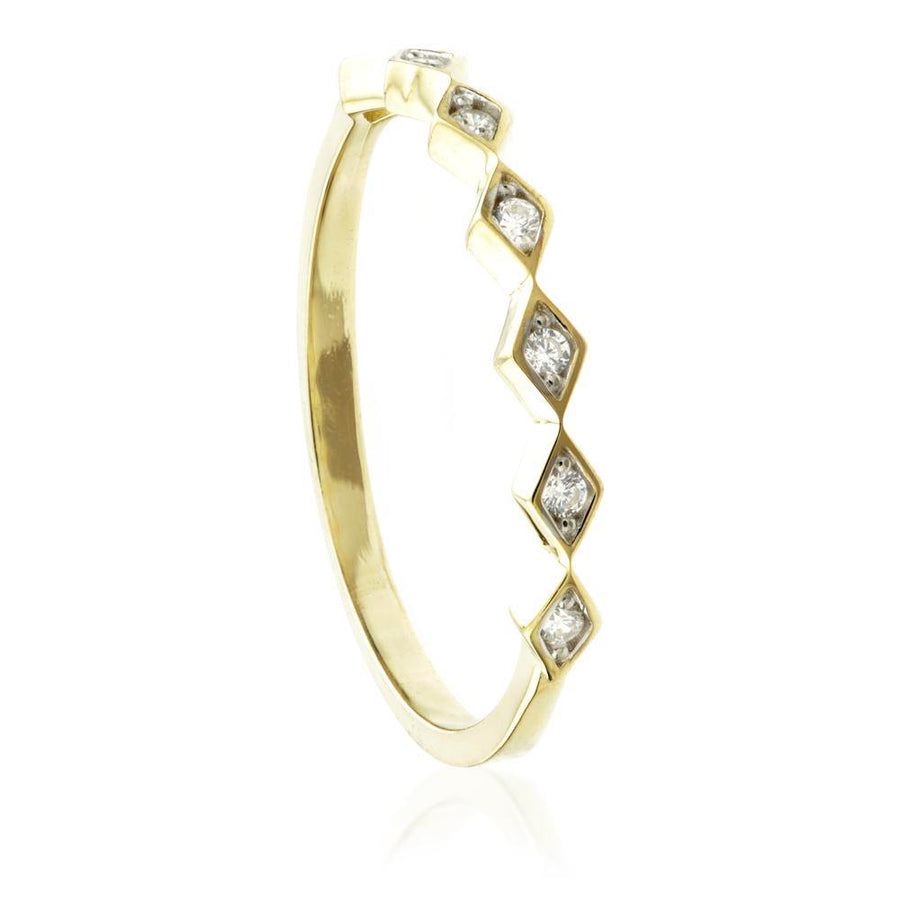 9ct Gold Crystal Zig Zag Stacking Ring - ZuZu Jewellery