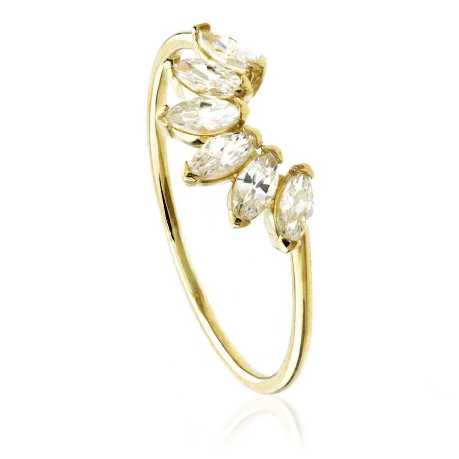 9ct Gold Curve Gem Stacking Ring - ZuZu Jewellery