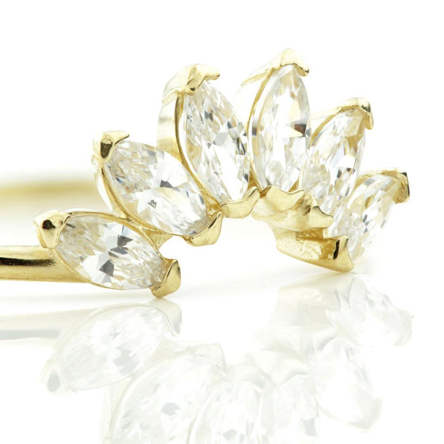 9ct Gold Curve Gem Stacking Ring - ZuZu Jewellery