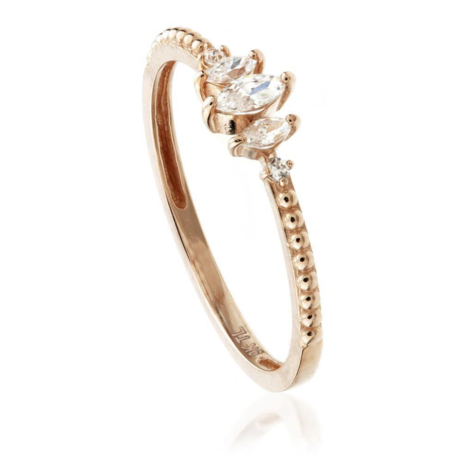 9ct Rose Gold Marquise Gem Stacking Ring - ZuZu Jewellery