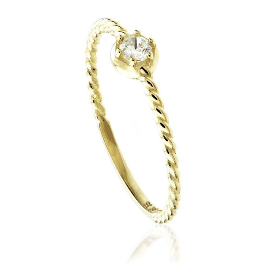 9ct Gold Hexagon Crystal Stacking Ring - ZuZu Jewellery