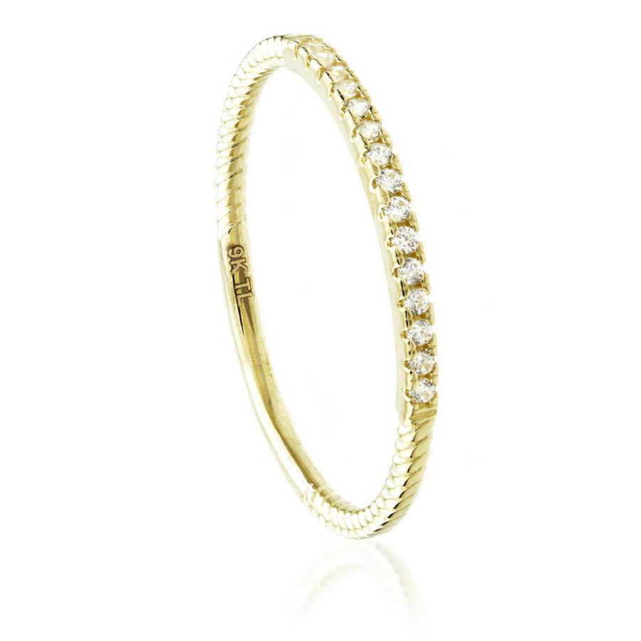 9ct Gold Crystal Triple Stacking Ring Set (3 Rings) - ZuZu Jewellery