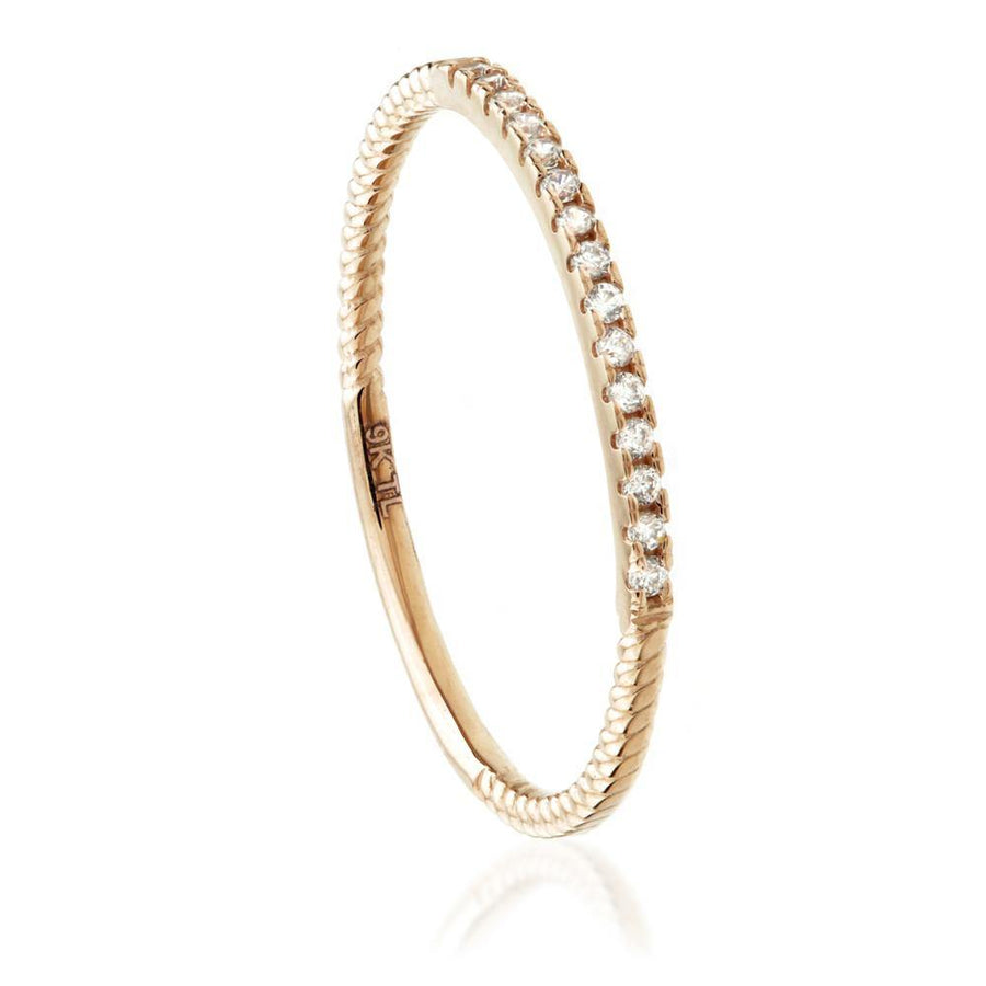 9ct Gold Crystal Triple Stacking Ring Set (3 Rings) - ZuZu Jewellery