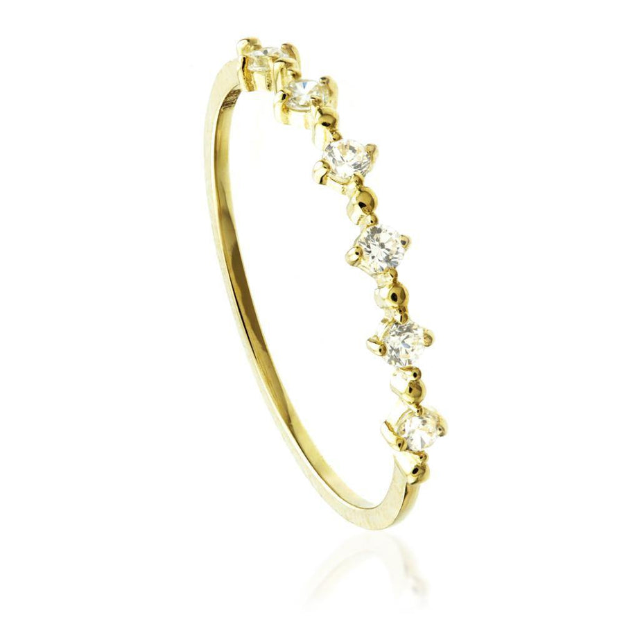9ct Gold Small Crystal Stacking Ring - ZuZu Jewellery