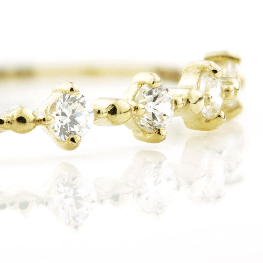 9ct Gold Small Crystal Stacking Ring - ZuZu Jewellery