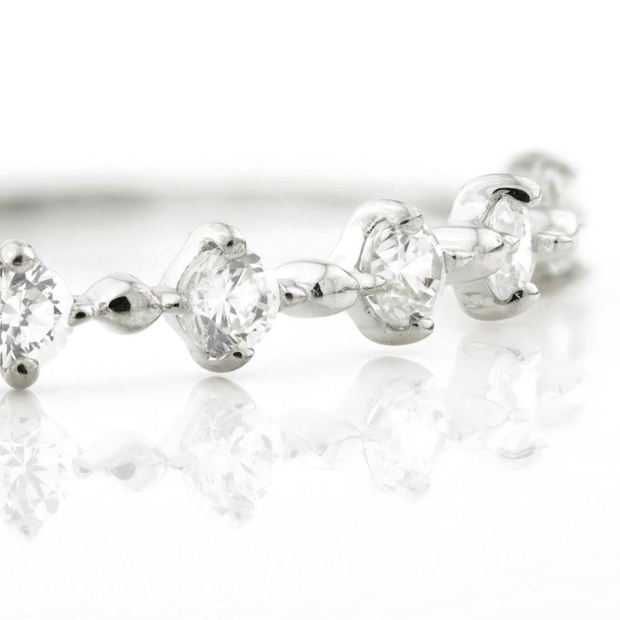 9ct White Gold Small Crystal Stacking Ring - ZuZu Jewellery