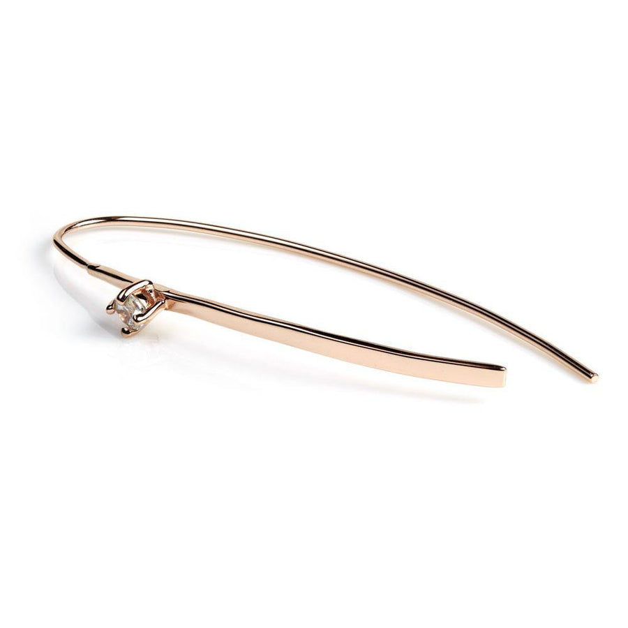 Rose Gold Crystal Pull Through Earrings - ZuZu Jewellery