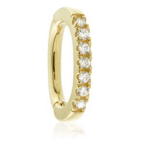 9ct Gold Oval Pave Rook Ring - ZuZu Jewellery