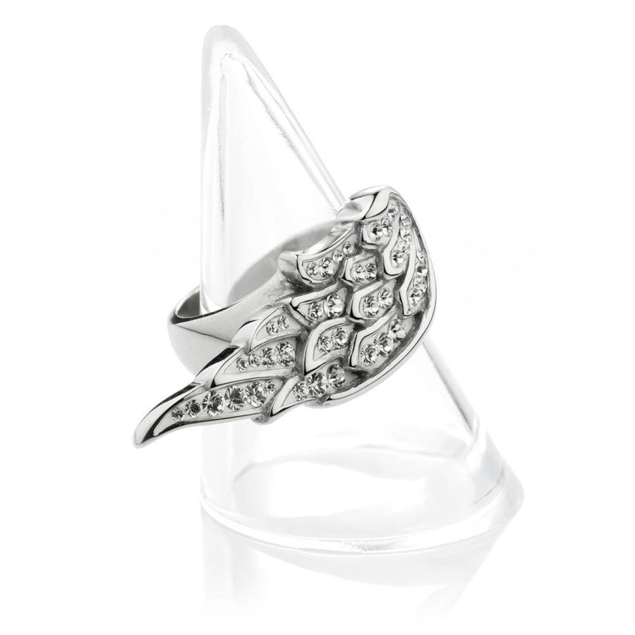 Swarovski Crystal Angel Wing Ring - ZuZu Jewellery