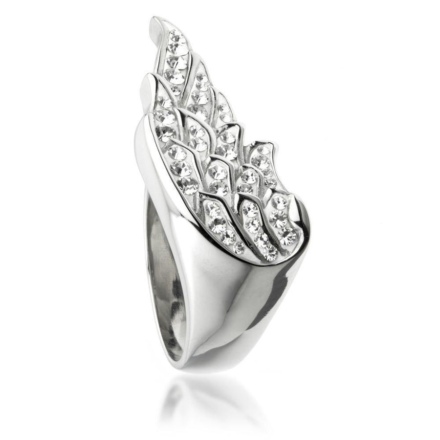 Swarovski Crystal Angel Wing Ring - ZuZu Jewellery