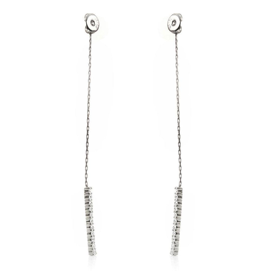 Crystal Pave Bar Long Earring Back - ZuZu Jewellery
