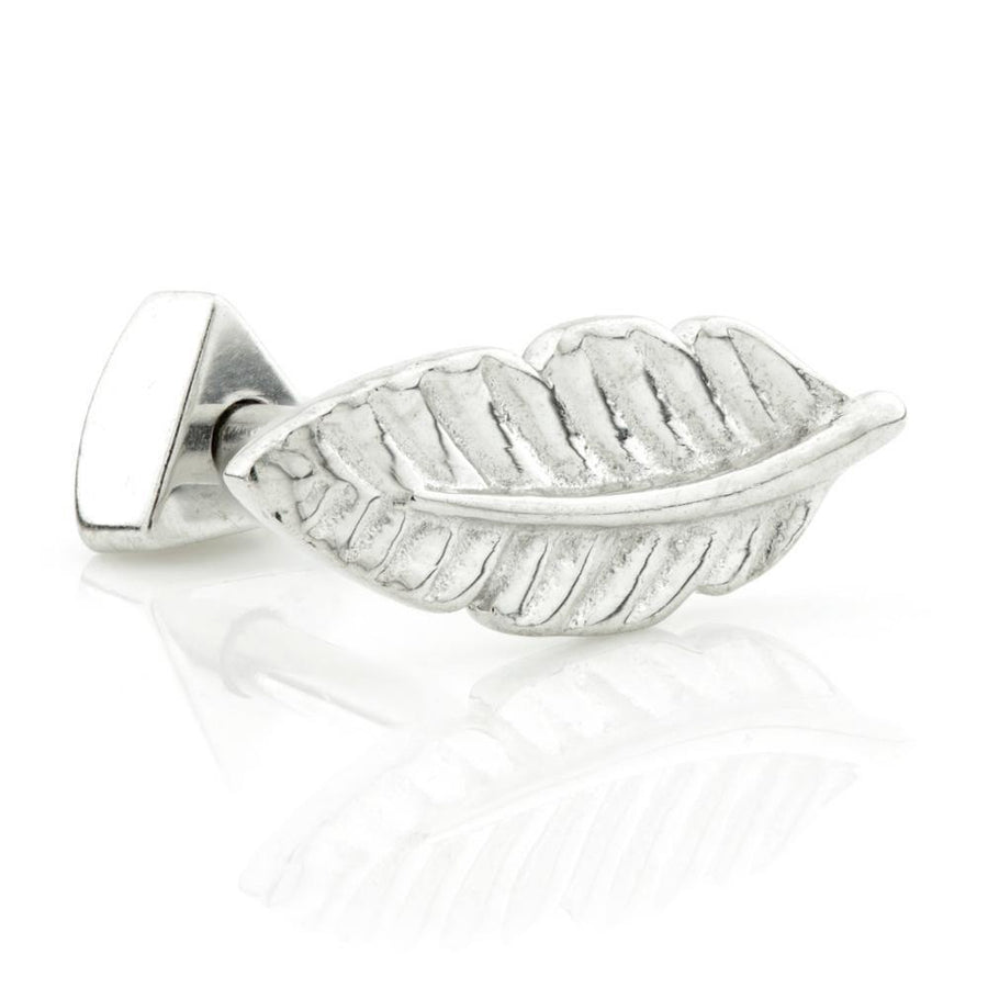 Sterling Silver Plain Feather Cartilage Bar Earring - ZuZu Jewellery
