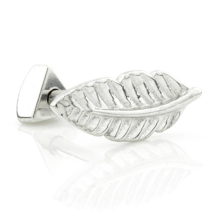 Sterling Silver Plain Feather Cartilage Bar Earring - ZuZu Jewellery