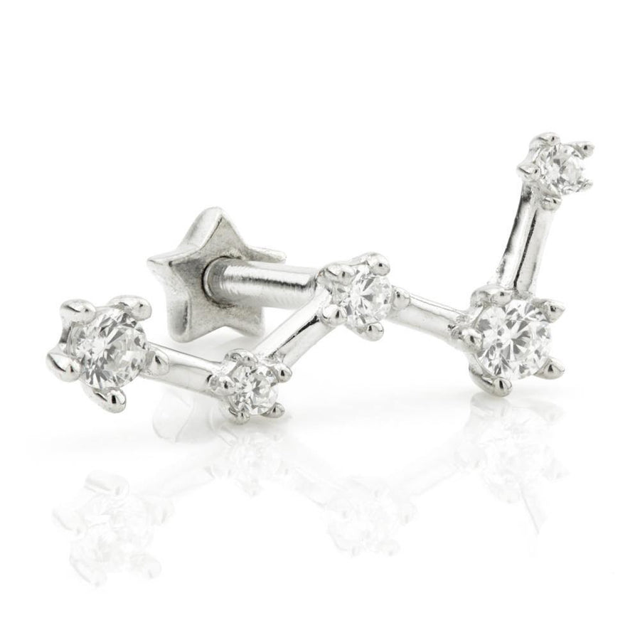 Sterling Silver Celestial Star Cartilage Bar Earring - ZuZu Jewellery