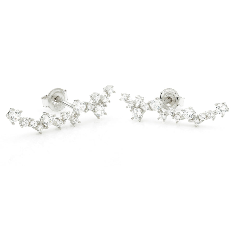 Sterling Silver Gem Constellation Ear Climber Earrings - ZuZu Jewellery