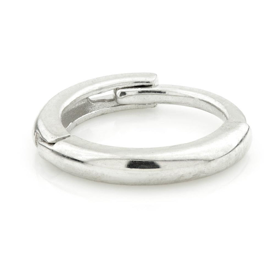 Sterling Silver Thin Plain Hoop Huggie Earrings - ZuZu Jewellery