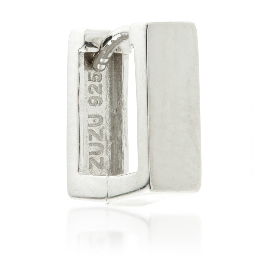 Sterling Silver Flat Square Cartilage Huggie Earrings - ZuZu Jewellery