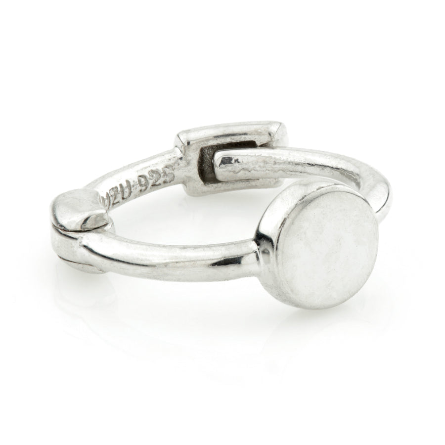 Sterling Silver Cartilage Hoop Flat Disc Earrings - ZuZu Jewellery