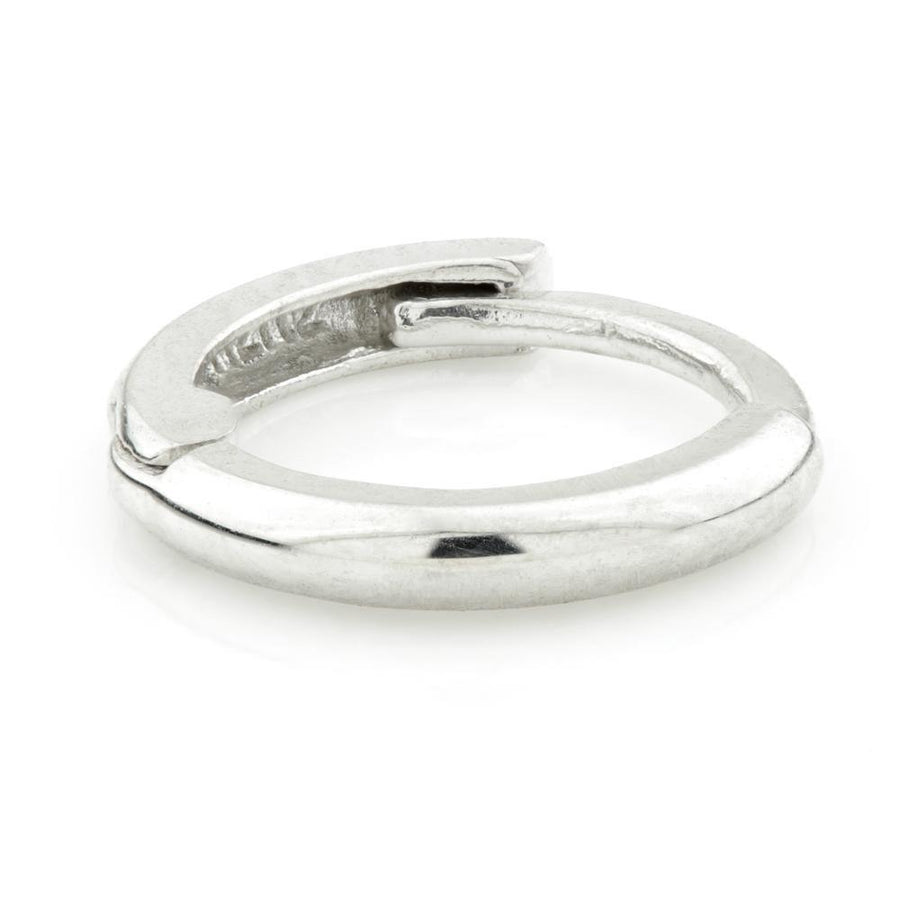 Sterling Silver Plain Rounded Cartilage Huggie Hoop Earrings - ZuZu Jewellery