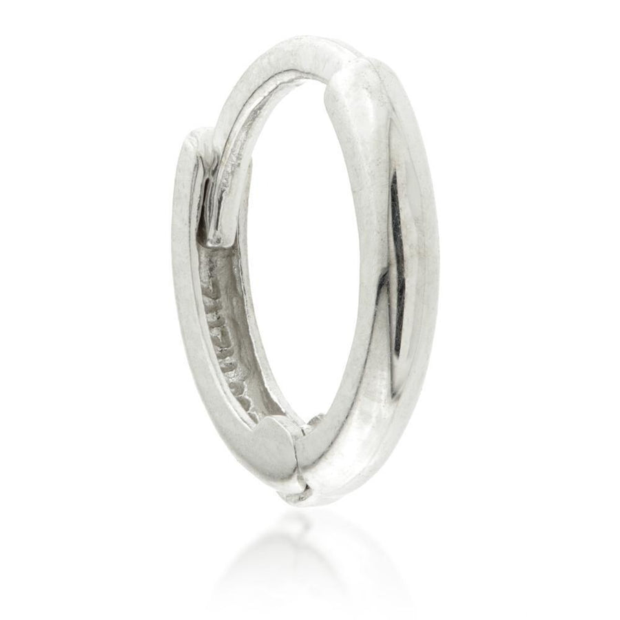 Sterling Silver Plain Rounded Cartilage Huggie Hoop Earrings - ZuZu Jewellery