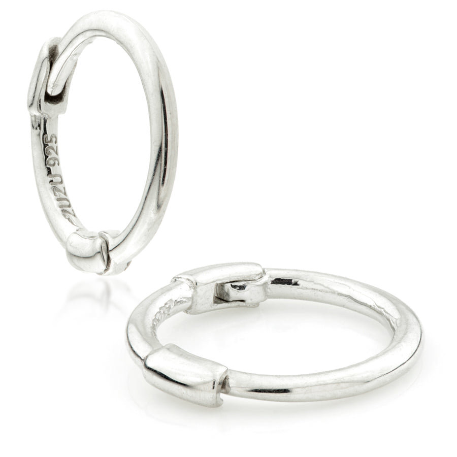 Sterling Silver Thin Hoop Cartilage Huggie Earrings - ZuZu Jewellery