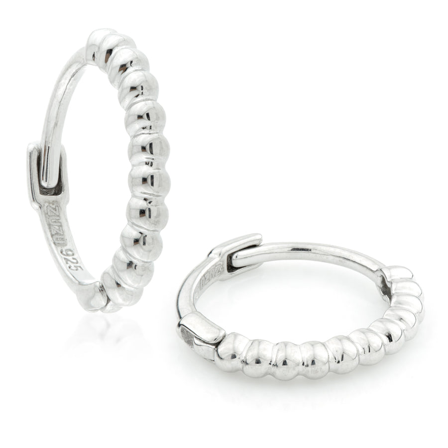 Sterling Silver Bubble Hoop Earrings - ZuZu Jewellery