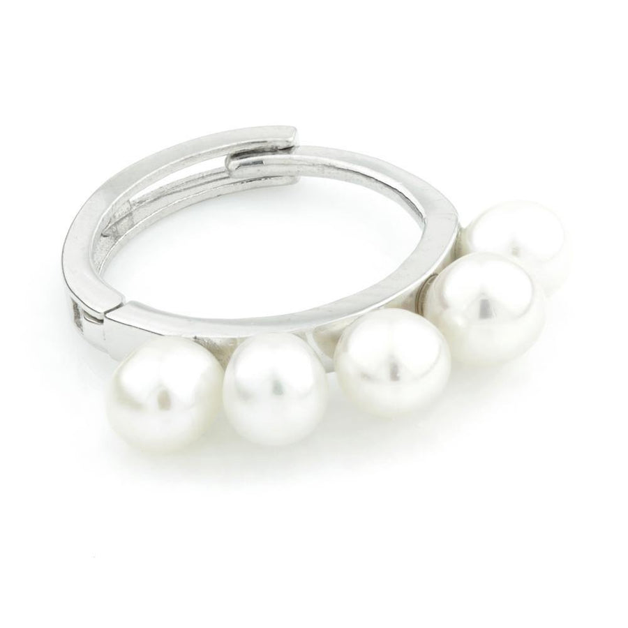 Sterling Silver Pearl Hoop Earrings - ZuZu Jewellery