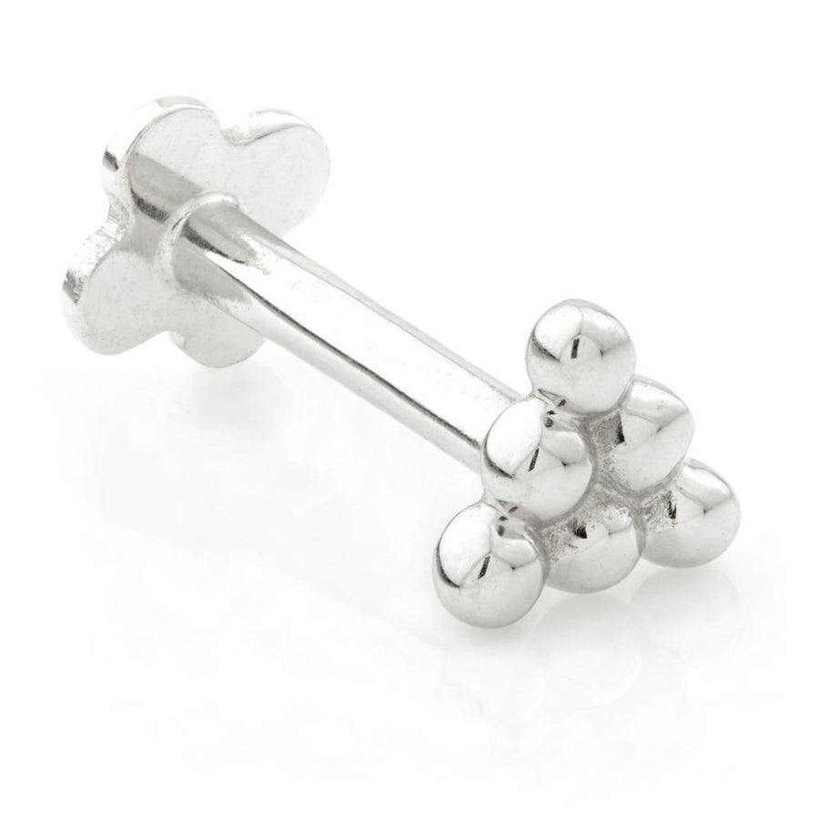 Trinity Ball Solid Gold Tragus / Shen Men Labret Bar - ZuZu Jewellery