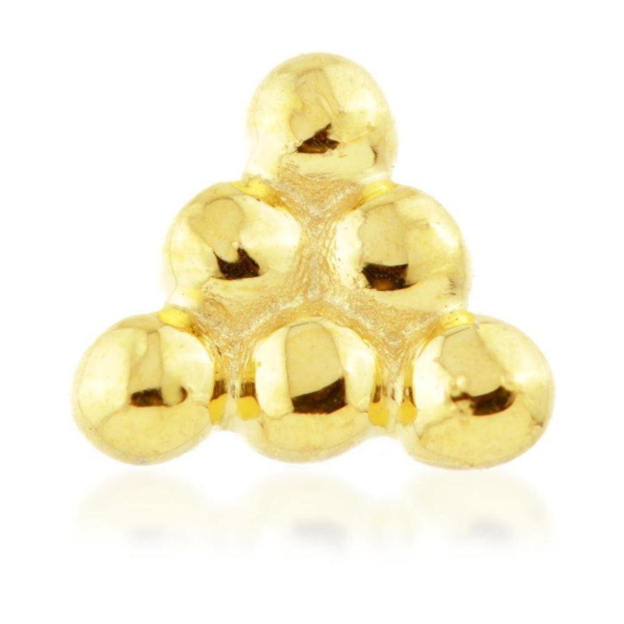 Trinity Ball Solid Gold Tragus / Shen Men Labret Bar - ZuZu Jewellery