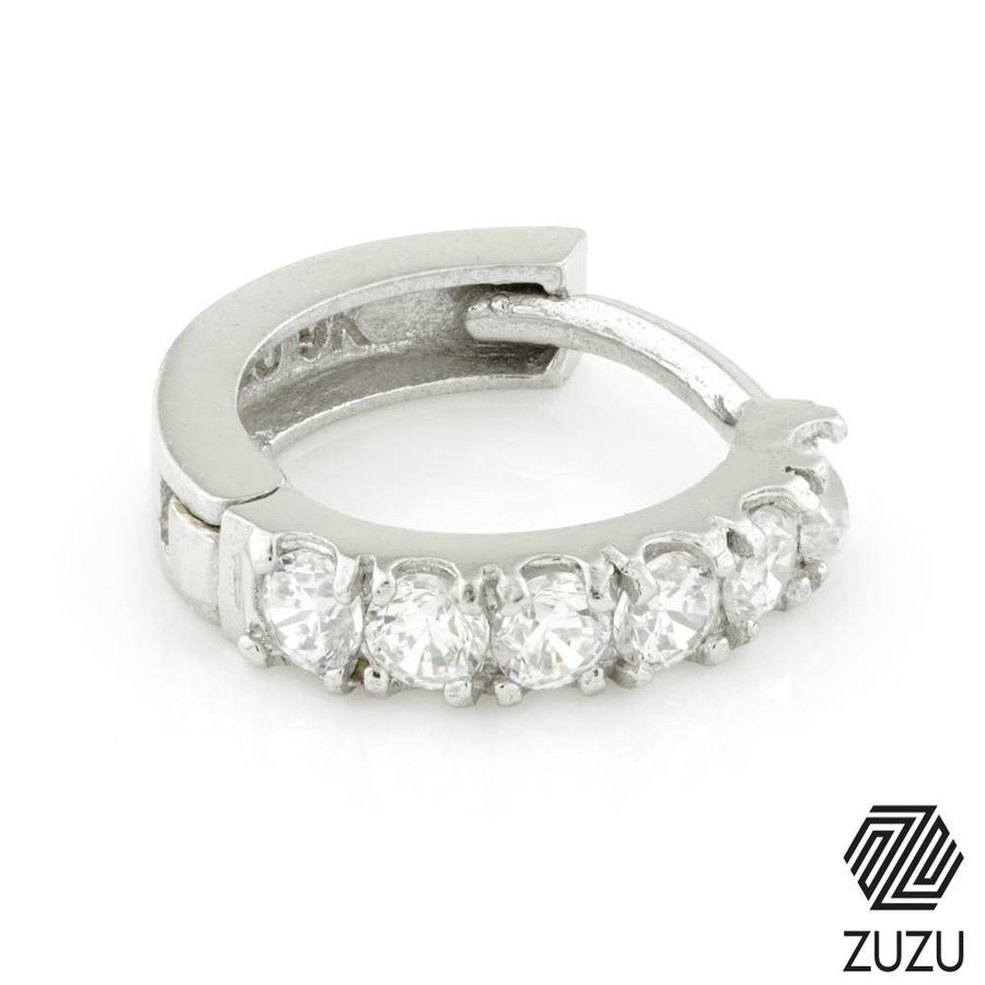 9ct Gold CZ Cartilage Earring 10mm Hoop - ZuZu Jewellery