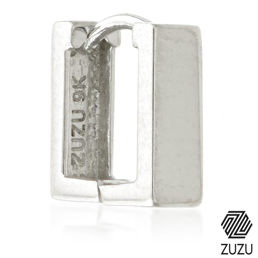 9ct Gold Flat Square 8mm Cartilage Huggie Earring - ZuZu Jewellery