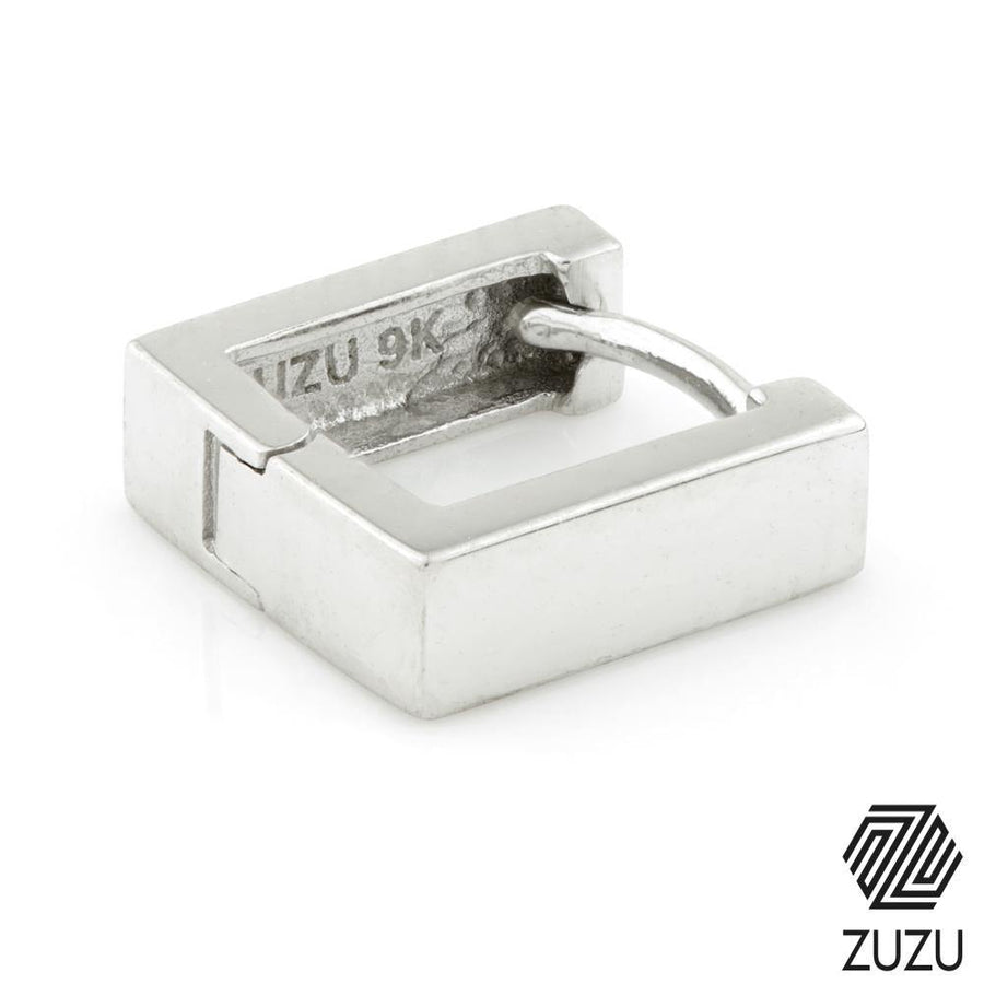 9ct Gold Flat Square 8mm Cartilage Huggie Earring - ZuZu Jewellery