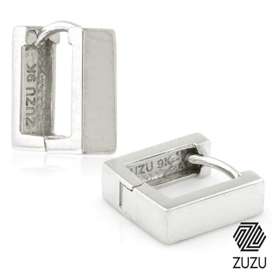 9ct Gold Flat Square 8mm Cartilage Huggie Earring - ZuZu Jewellery