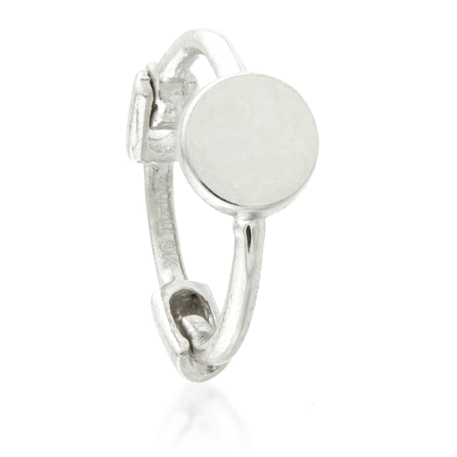 9ct Gold Cartilage Hoop Flat Disc Earring - White
