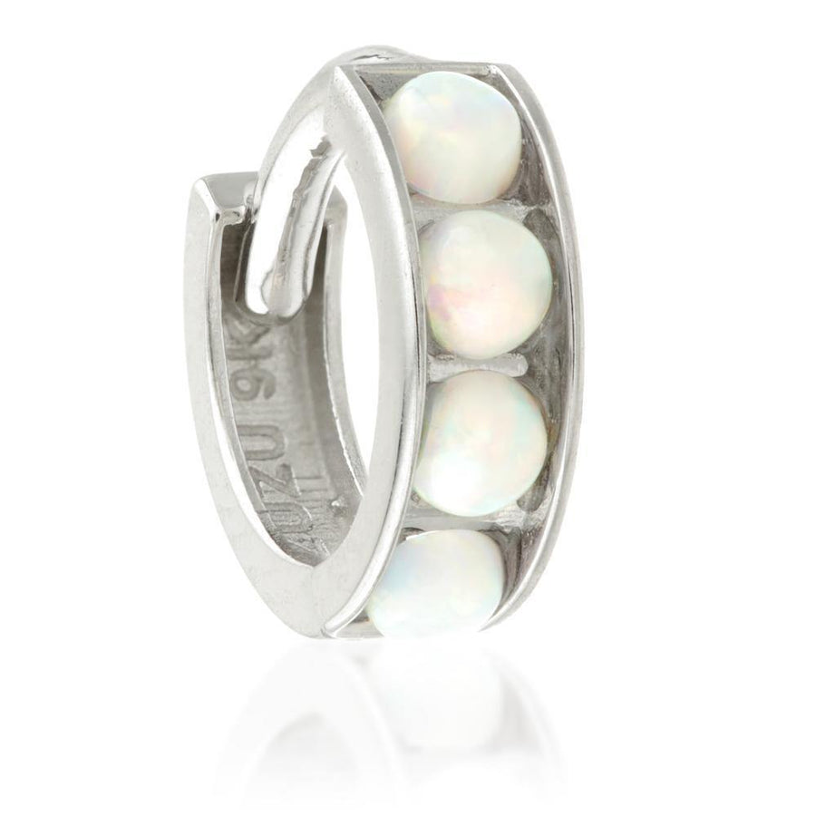 9ct Gold Opal Stone Hoop Earring - ZuZu Jewellery