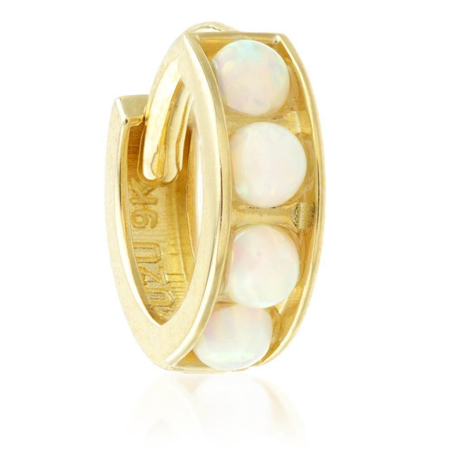 9ct Gold Opal Stone Hoop Earring - ZuZu Jewellery