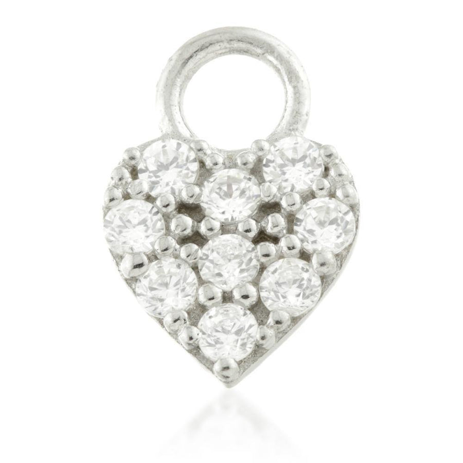 9ct Gold CZ Heart Charm for Plain Clicker Hoop - ZuZu Jewellery