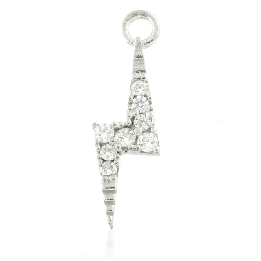 9ct Gold CZ Lightning Charm for Plain Clicker Hoop - ZuZu Jewellery