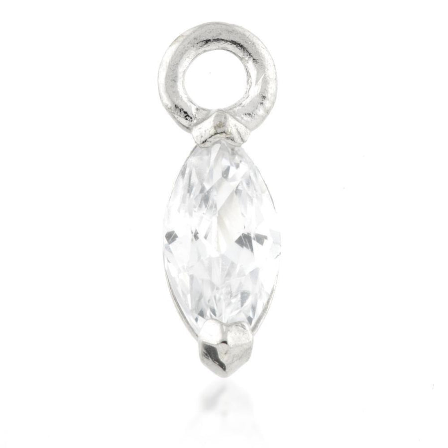 9ct Gold CZ Marquise Charm for Plain Clicker Hoop - ZuZu Jewellery