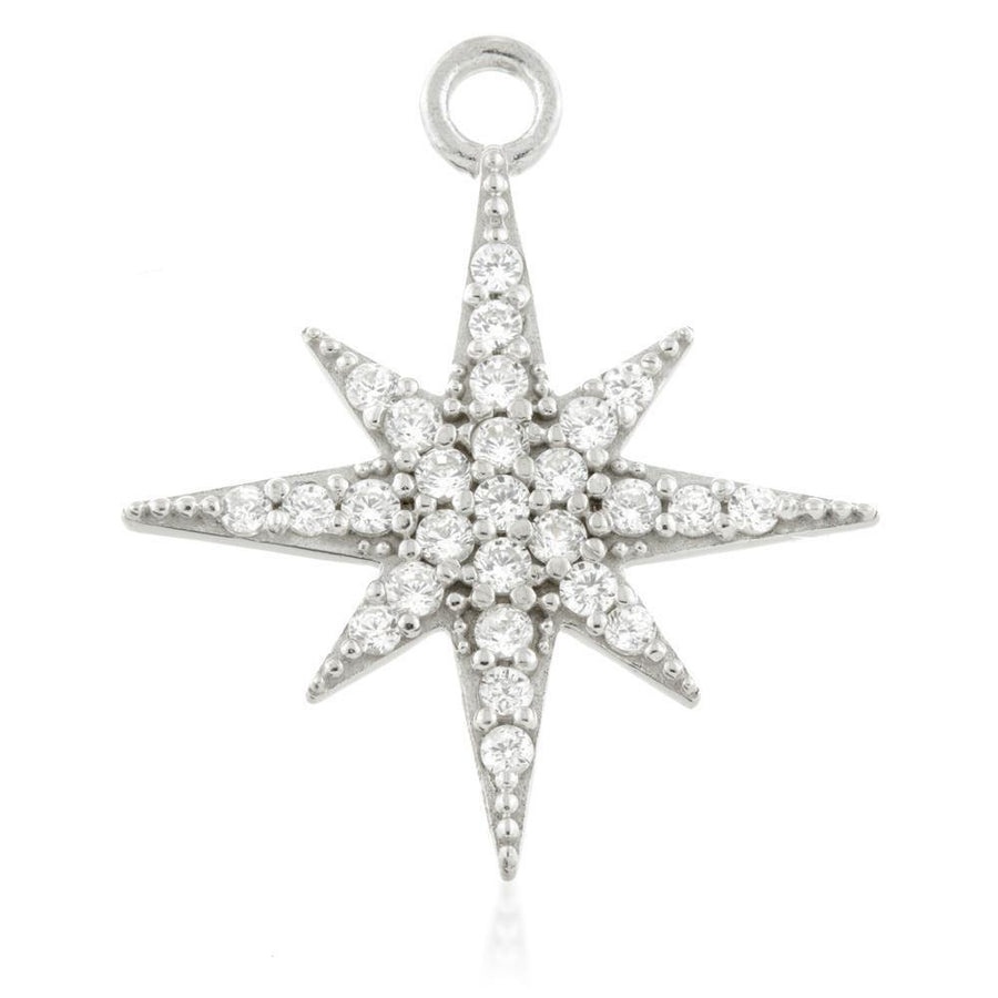 9ct Gold (Yellow or White) North Star Charm for Plain Clicker Hoops - ZuZu Jewellery