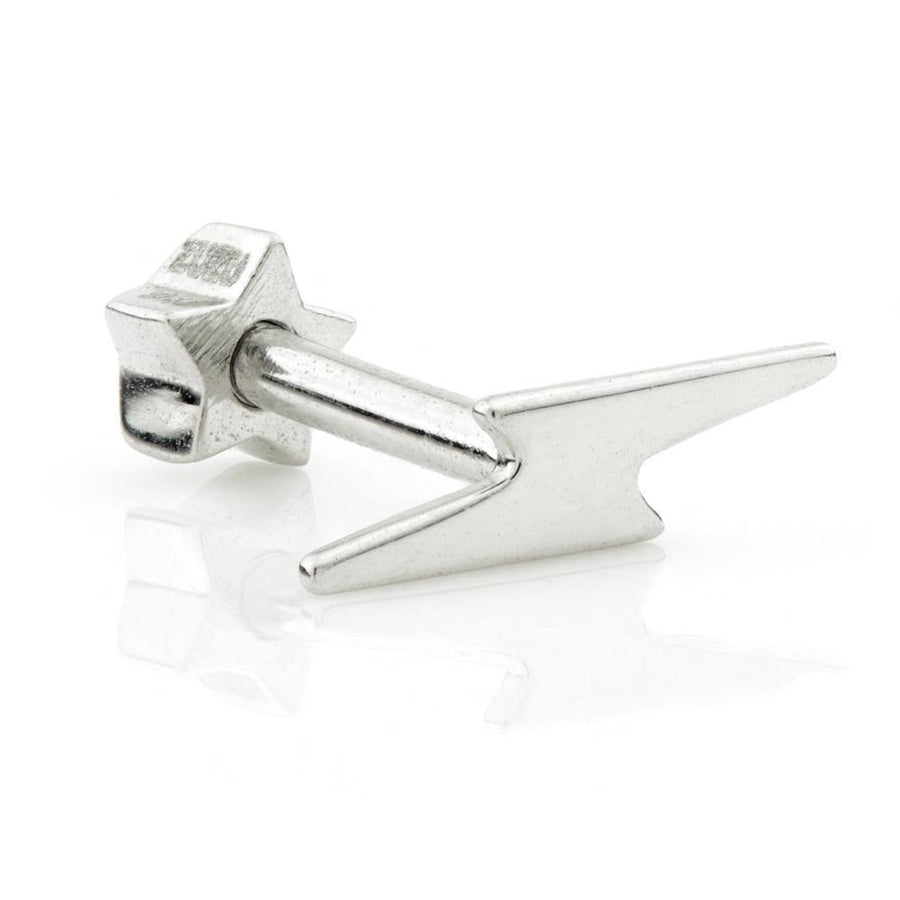 Sterling Silver Lightning Bolt Cartilage Bar Earring - ZuZu Jewellery