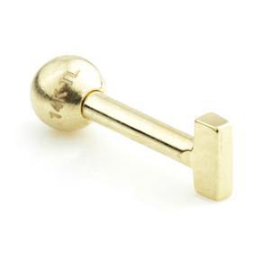 14ct Gold Letter Cartilage Bar Earring - 'I' - ZuZu Jewellery