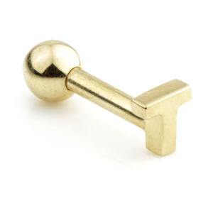 14ct Gold Letter Cartilage Bar Earring - 'T' - ZuZu Jewellery