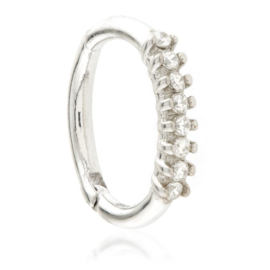9ct Gold Hinge Rook Ring with CZ Gems